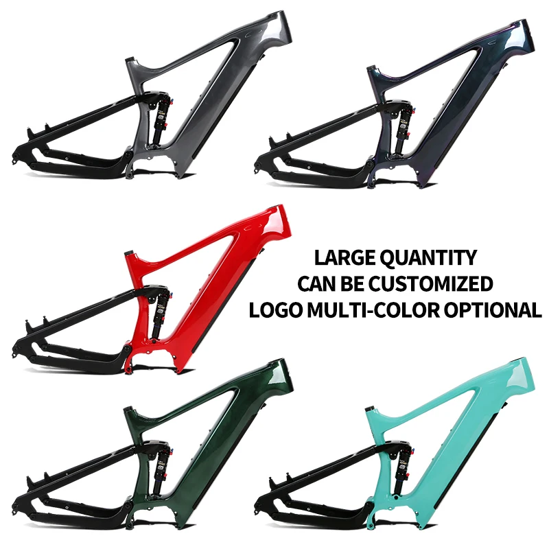 OEM M510 M600 Bafang Mid Drive Motor Carbon Electric Mountain Bike Full Suspension Ebike Frame Kit With Battery - view 6