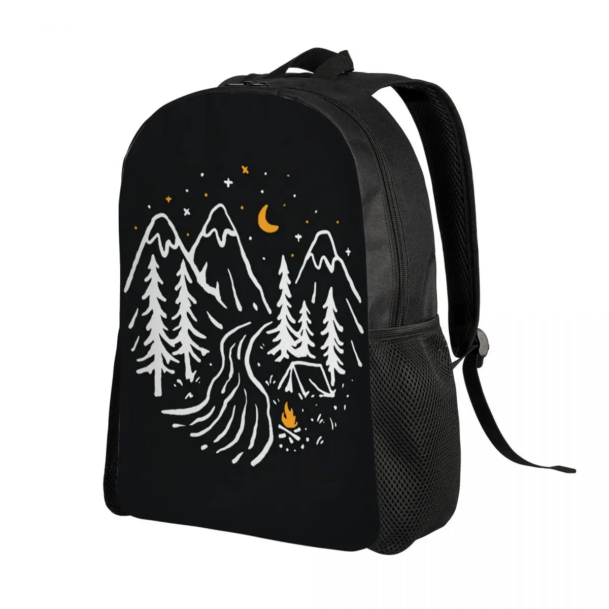 Customized Camping Hiking Mountain Nature River Laptop Backpack Casual Bookbag for School College Student Camper Adventure Bags