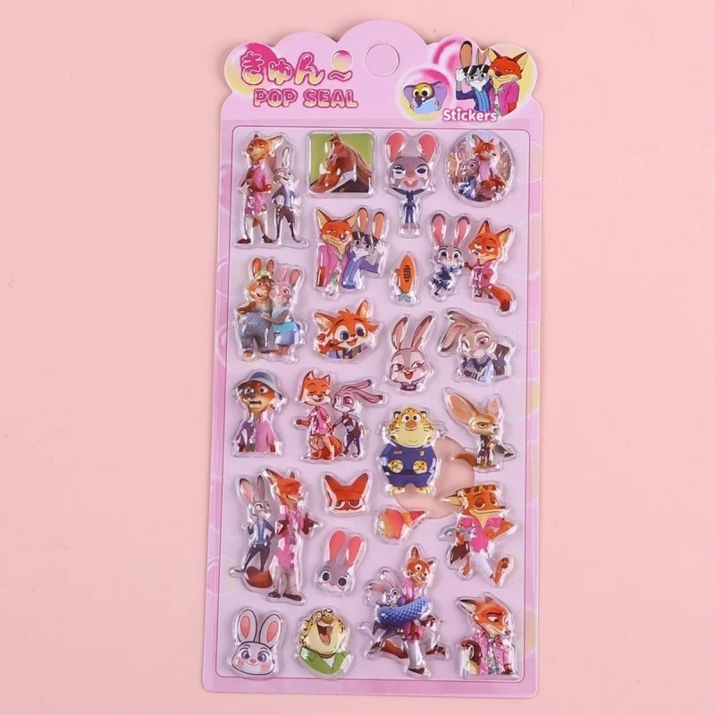 Diy louco zootopia cena 3d estereoscópico alívio diversão adesivos nick fox judy telefone caso material adesivos decorativos