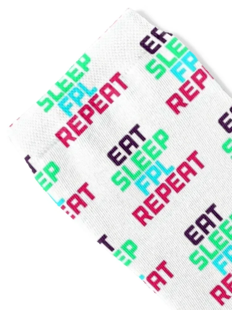 Fantasy Premier League Fan Eat Sleep FPL Repeat Design Socks Novelties with print bright garter custom Socks Men's Women's