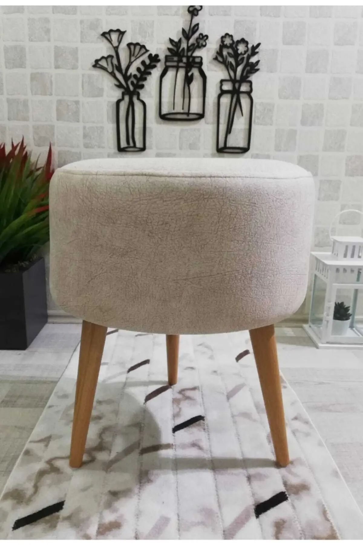 Hornbeam Been Decoratieve Poef-Extra 2