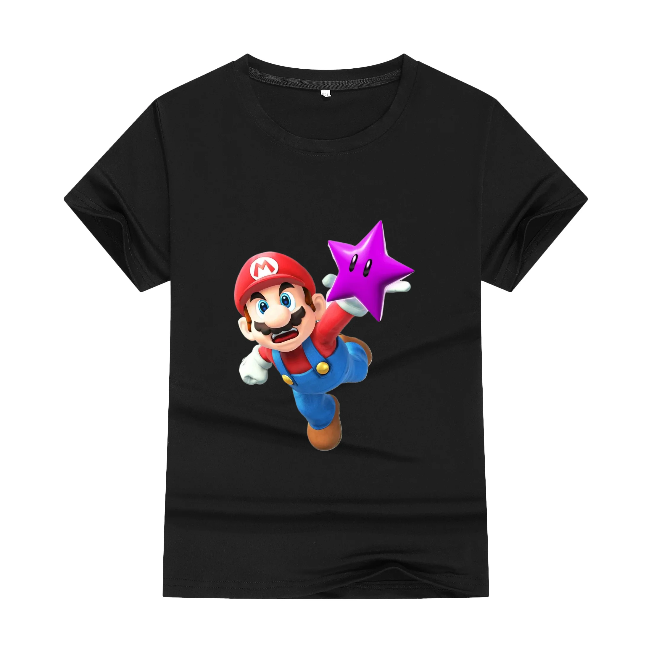 2024 New Anime Super Mario Cartoon T Shirt 3-14year Summer Fashion Casual T-shirt Boy Girl Unisex Children's Clothing Tshirt