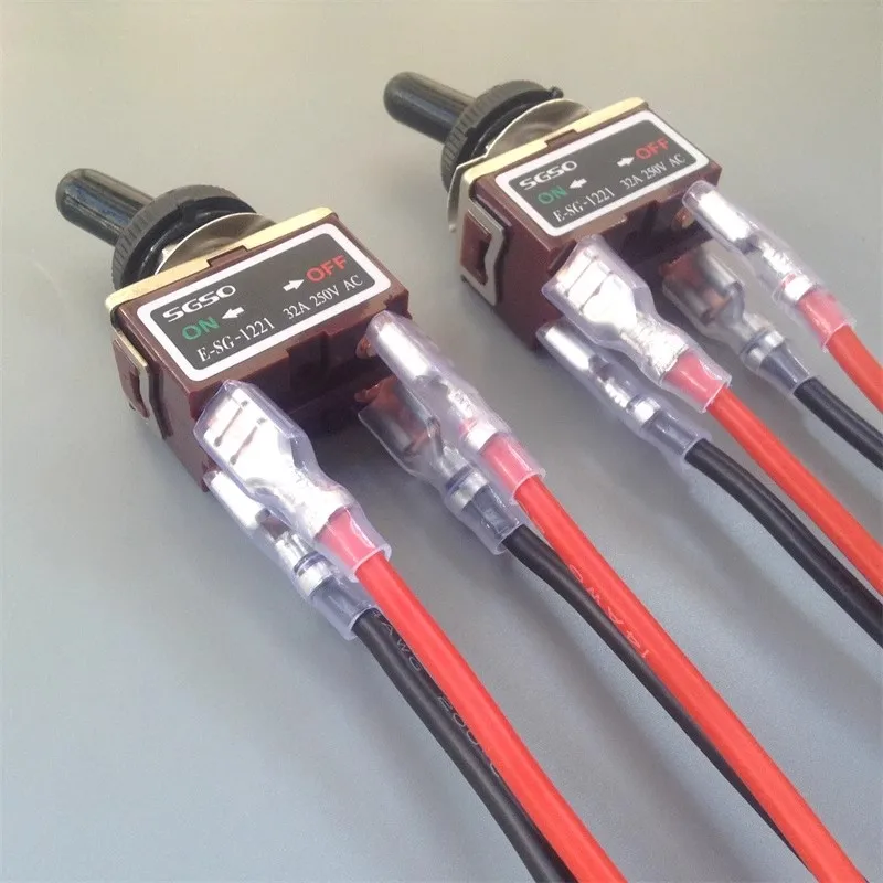 Wodoodporny przełącznik kołyskowy 32A Xt60 T Plug do zdalnie sterowanego łodzi, srebrne styki, wysoki prąd.