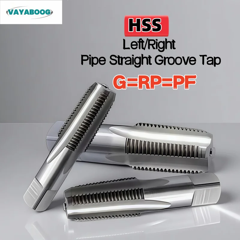 

1PCS HSS Left Pipe Straight Groove Tap G/RP/PF Right Pipe Thread Taper 1/16-28 to 2'-11' for Metalworking