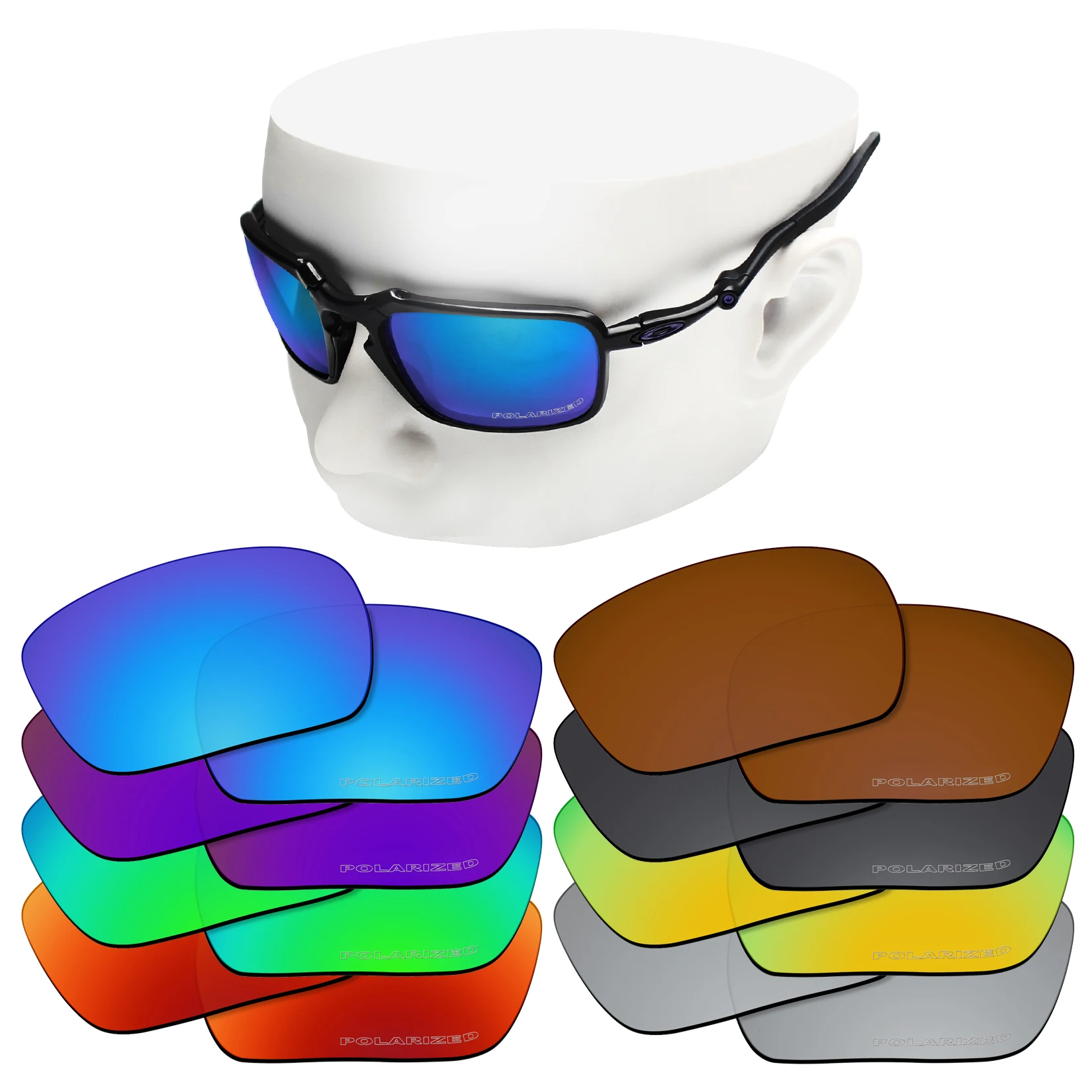 

OOWLIT Anti-Scratch Polarized Lenses Replacements For Oakley Badman OO6020 Sunglasses - Multi Colors