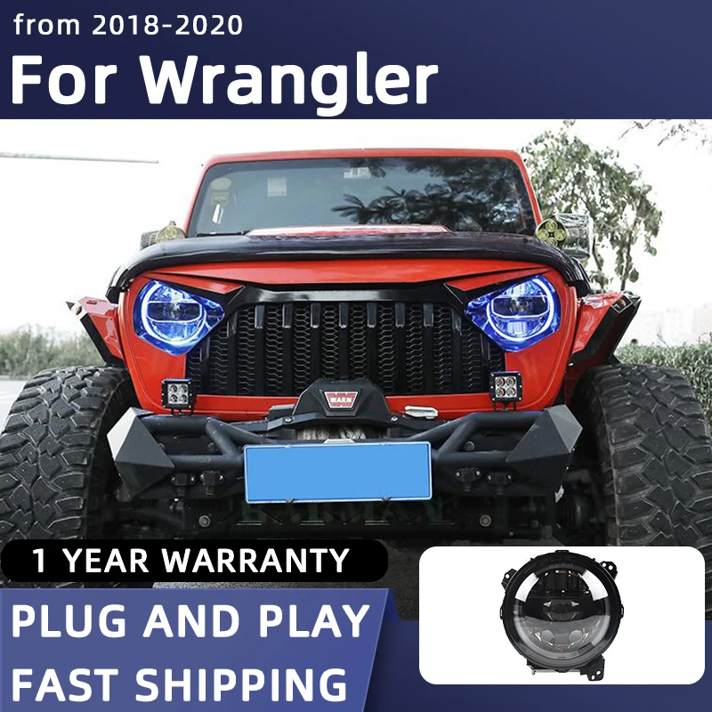 Car Styling Headlights for Jeep Wrangler Rubicon 7 Inch LED Headlight 2010-2020 Head Lamp DRL Signal Projector Lens Automotive