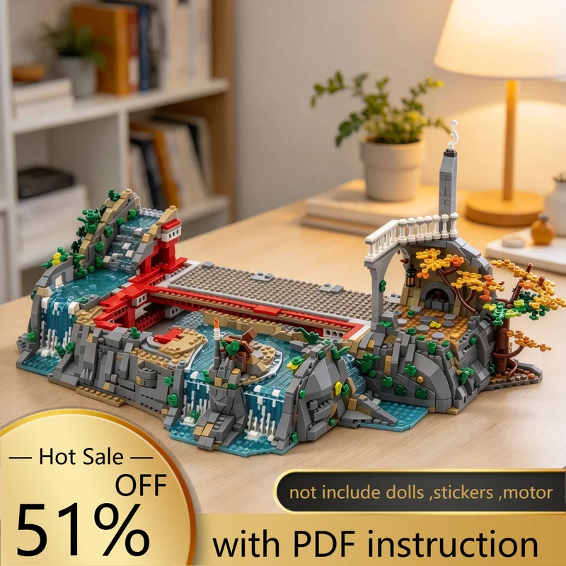 3308PCS MOC The Last Homely House Display Base Scene Model Building Blocks DIY Assembly Gifts for Adults Collection Desktop