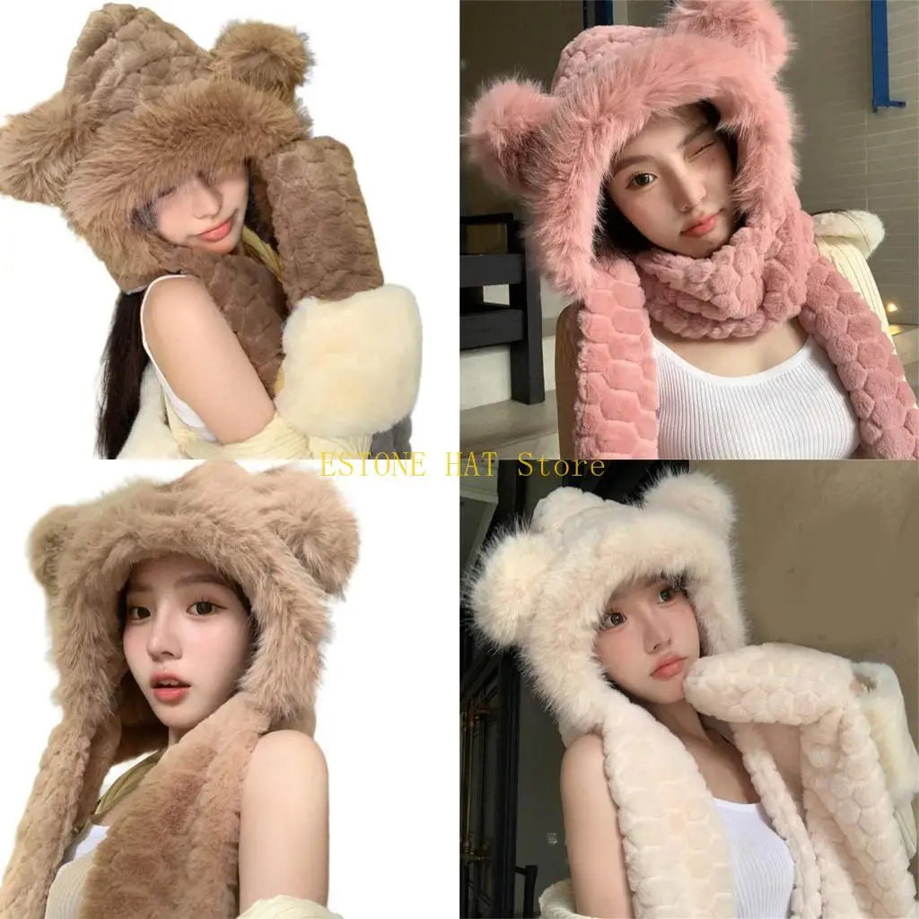 49mf-gorro-oso-guantes-bufanda-conjunto-para-deportes-invierno-ciclismo-y-escalada-gorro-invierno