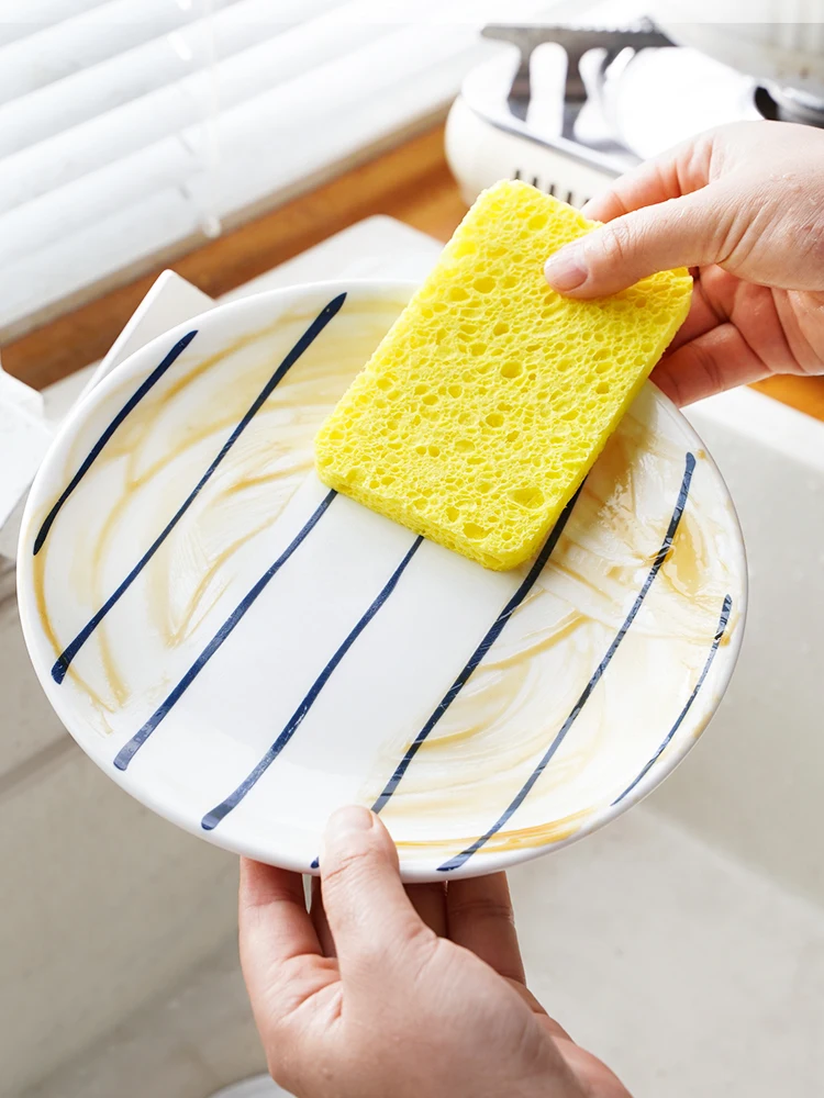 Cellulose Sponge Spong Mop Dishwashing Cleaning Sponge Sponge Wipe Brush Pot Kitchen Decontamination Absorbent Artifact Scouring