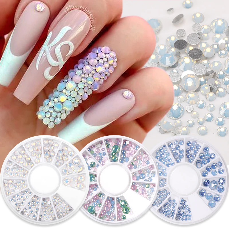 3D Crystal Nails Art Rhinestone Glitter Small Irregular Beads Flatback Glass Nail Art Decoration Stone In Wheel DIY Tips