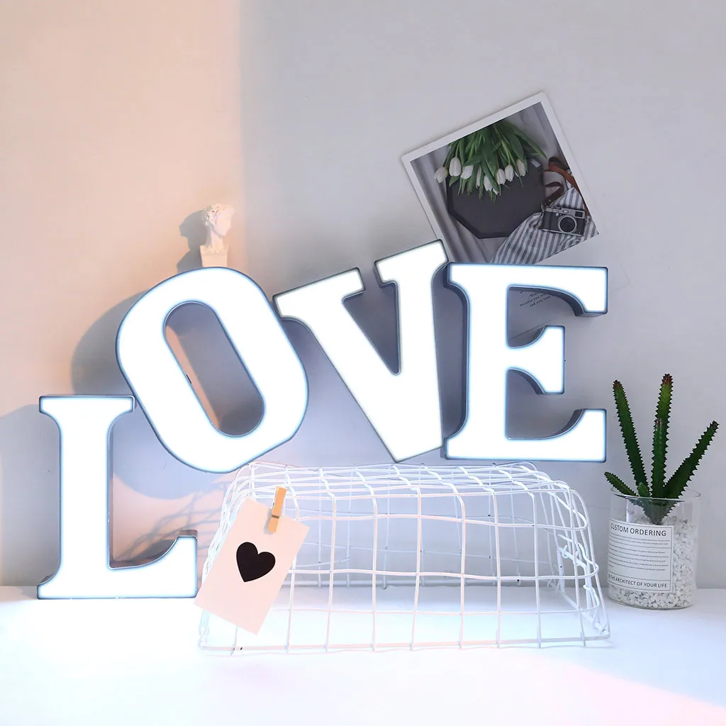 Led Love Sign Light Trending Now Romantic Wedding Decor Bestseller Home Table Ornament 26-Letter Led Decorative Night Light T1