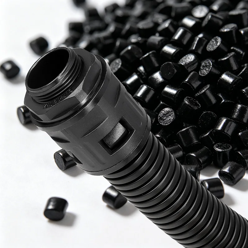 Corrugated Pipe Nylon Joint Black AD13/15.8/18.5/21.2/25/28.5/34.5 Conduit Gland End Fittings Plastic Bellows Tube Connectors