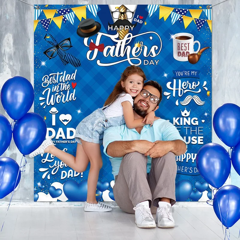 180X200cm Father's Day Single Side Photo Backdrop Father's Day Portable Multi-Functional Photo Backdrop Backdrop