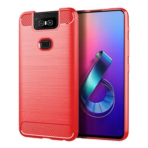 Para asus zenfone 6 caso à prova de choque capa traseira para zenfone 6z casos de telefone macio para asus zs630kl caso de fibra carbono coque fundas 12 principais vendas bateria asus zc600kl - №5