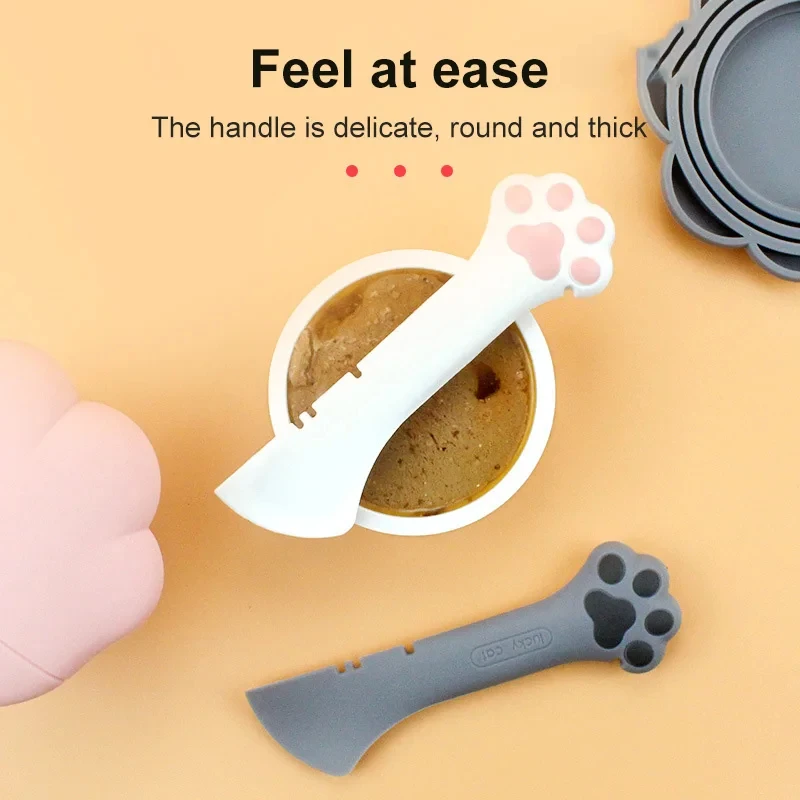 Multifunction Pet Canned Cat Spoon Jar Opener Puppy Feeding Mixing Wet Dry Scoop Cat Dog Accessorie Feeder Shovel Pets Tableware