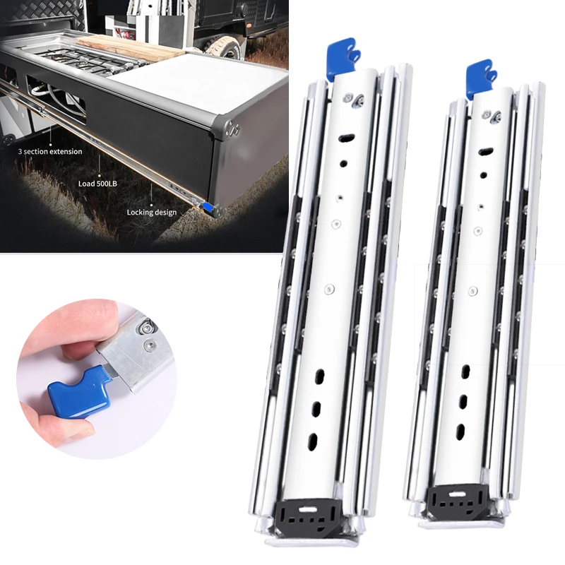 Cxhiia Industrial Ultra Heavy Duty Gaveta Slides com Trava 3-fold Extensão Completa Rolamento de Esferas Montagem Lateral Cxd2576 Par