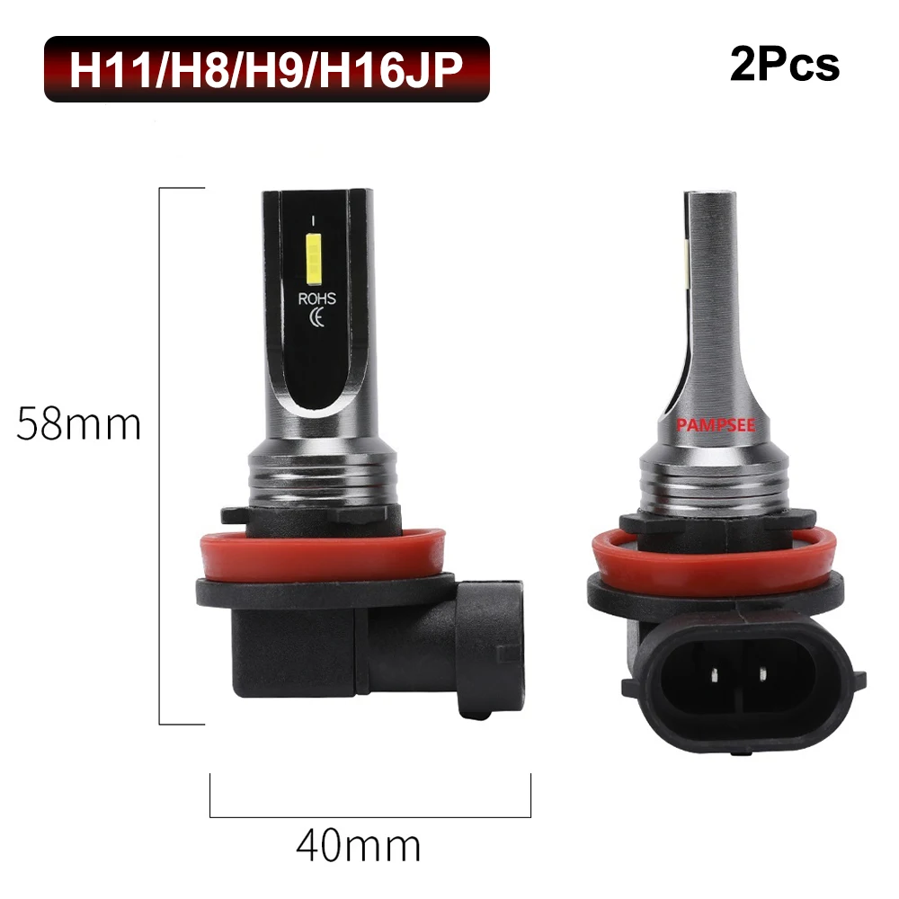 H11 LED Lamp Car Front Fog Light 3000K Yellow 12000K Ice Blue 80W For Jeep Cherokee KL 2013 2014 2015 2016 2017 2018 2019 2020