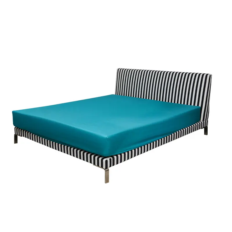 

Modern Fashion Simple Stripe Design Bedroom Comfortable Sleeping Double Bed Leather Adjustable Queen Bed