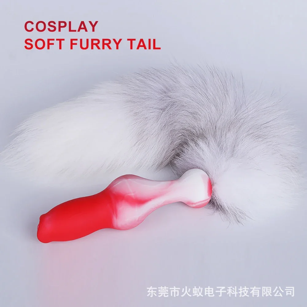 قضيب اصطناعي مؤخرة ذيل الذئب قضيب جنسي للنساء ، قضيب حيوان تأثيري ، قضيب الكلب Bdsm دسار ، زوجين يمزح تحفيز الشرج ، الكبار المثيرة