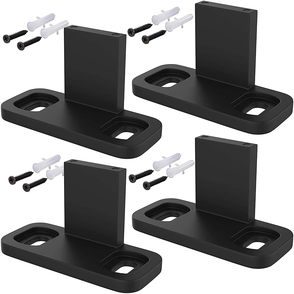Adjustable Barn Door Guide Set of 4 for Sliding and Swinging Floor Doors Providing Silent and Stable Door Operation