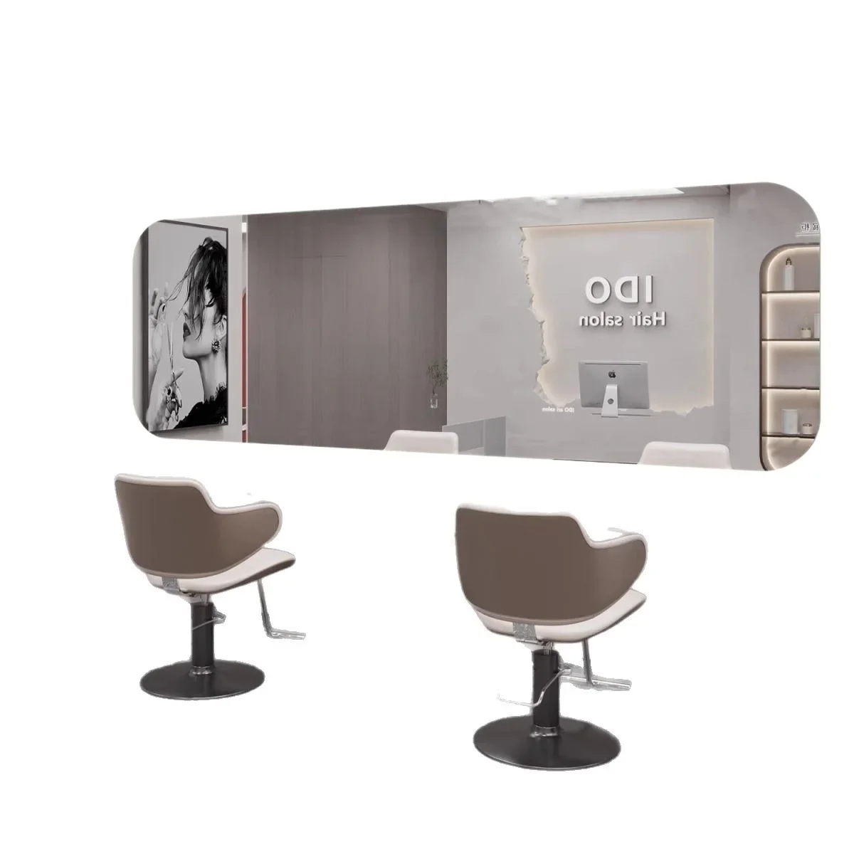 DSA barber shop mirror hair salon special barber mirror dye ironing mirror countertop hair salon  horizontal hanging