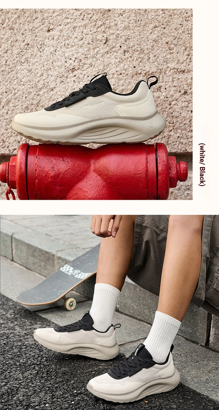 361 Degrees Herren-Freizeitschuhe, weiche Sohle, elastisch, bequem, atmungsaktiv, schwarze und weiße Mesh-Sneaker für Männer 672616702 – Detail 11
