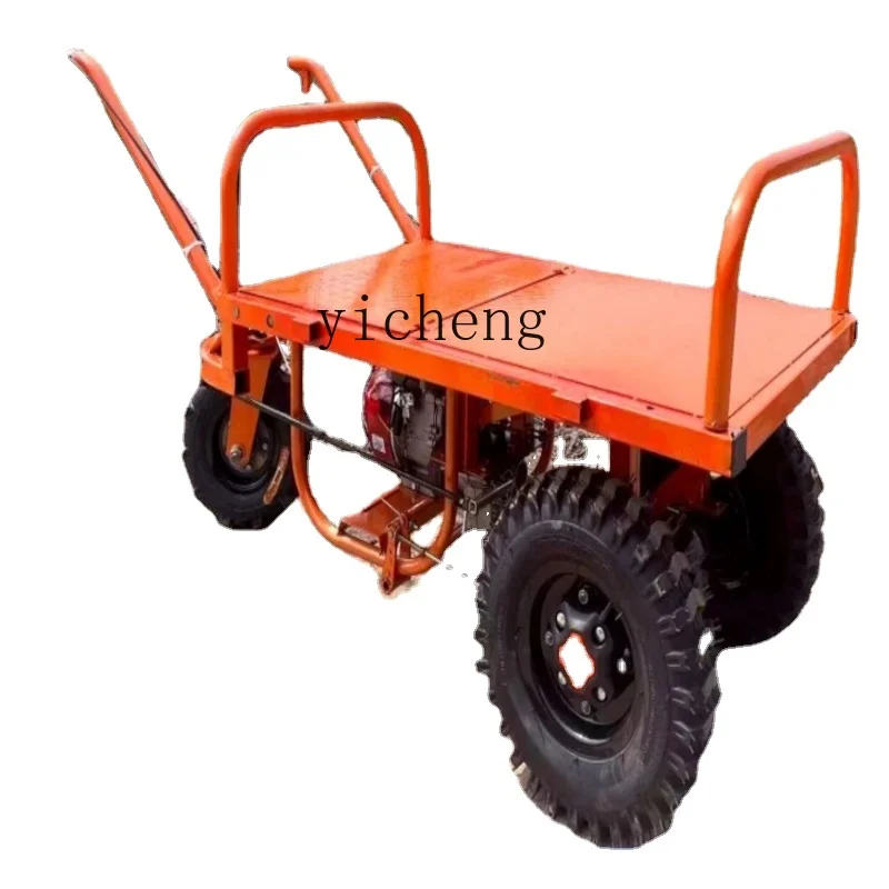 

Zf Agricultural Diesel Gasoline Climbing Orchard Transport Electric Three-Wheel Hand Push Single-Wheeled Cart