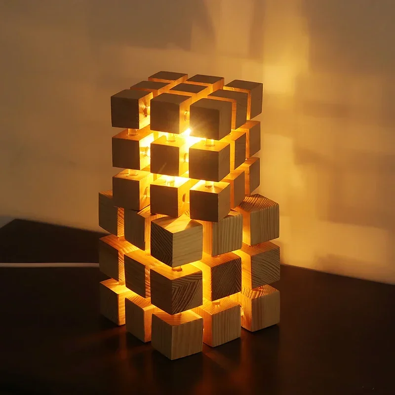 

Nordic Rubik's Cube Night Light Creative Ornaments Bedside Table Bedroom Atmosphere Light USB Plug-in Desktop Decorative Light