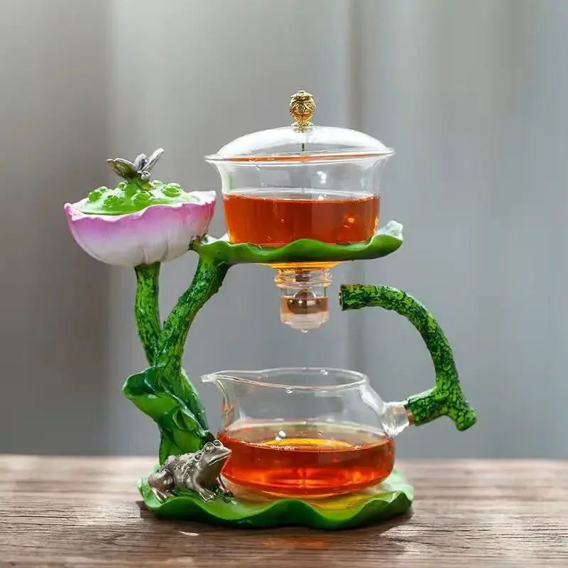 GlassTea Set Automatic Teapot Tea Heat-resistant Kungfu Drinking Incense Make
