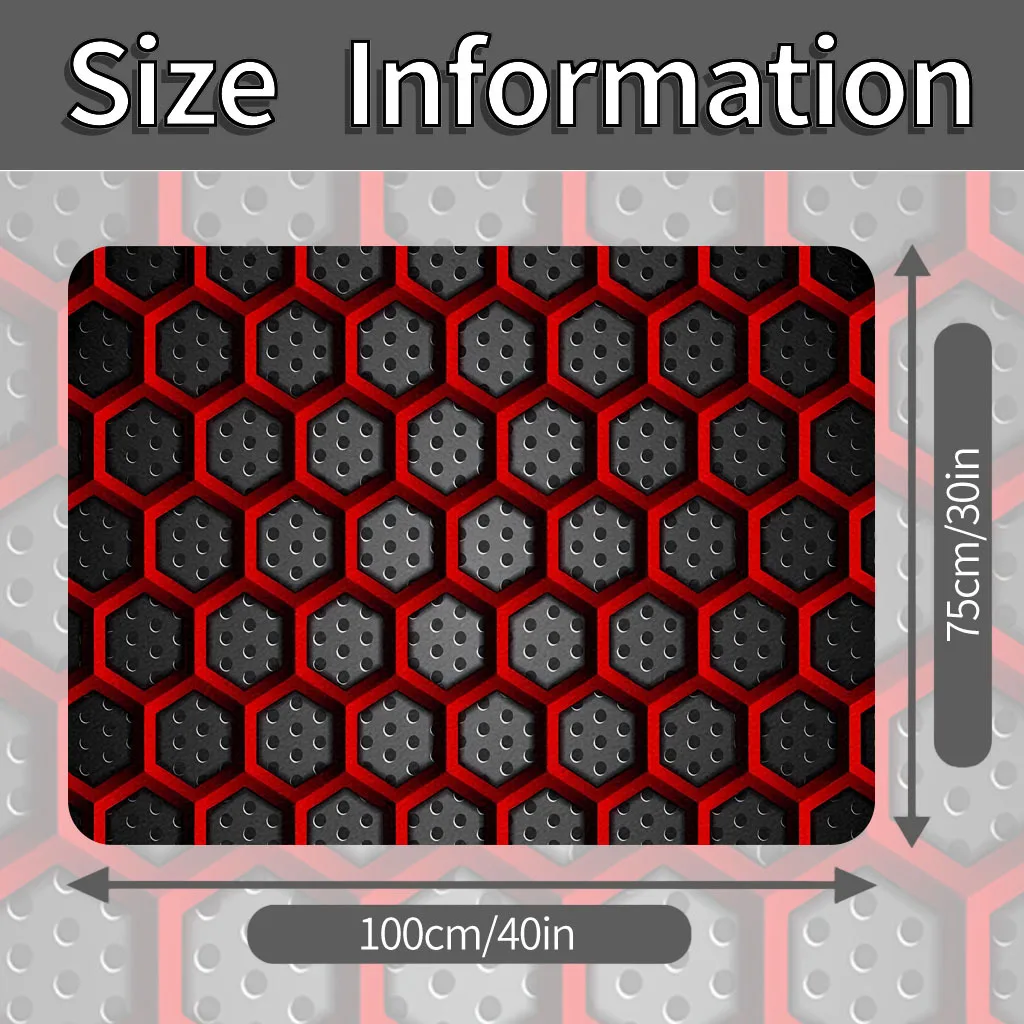 1pc Hexagon Red Printed Trunk Mat, Outdoor Placemats, Size, Trunk Cargo Protection Mat | Trunk Floor Mat For Cars, Trucks, S
