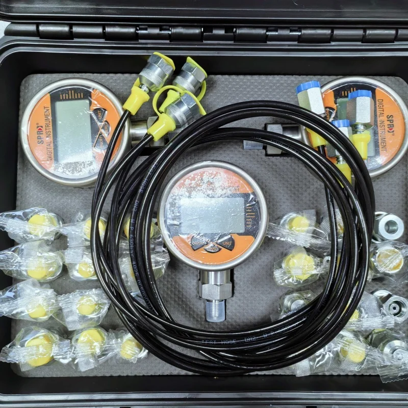 New Excavator Parts Universal Digital Hydraulic Pressure Gauge Kit for Mechanic Workshop 6 Months Warranty