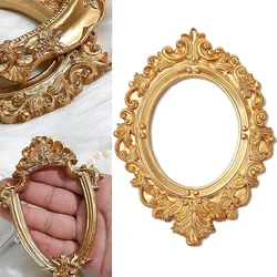 Retro Gold Frame Nail Tips Oval Gel Polish Practice Stand European Style Display for Nail Art Photo Prop