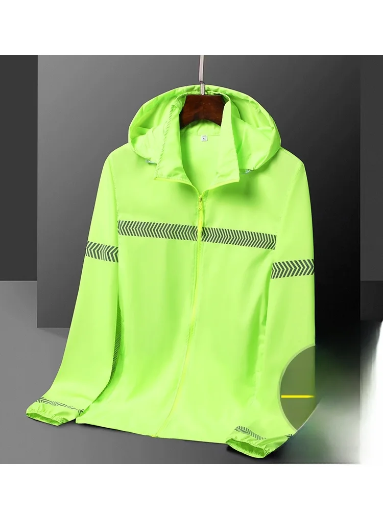 

Outdoor Lightweight Ultra-Thin Reflective Strips Sun Protection Jaet for Men And Women Breathable Windbreaker Summer Skin F235