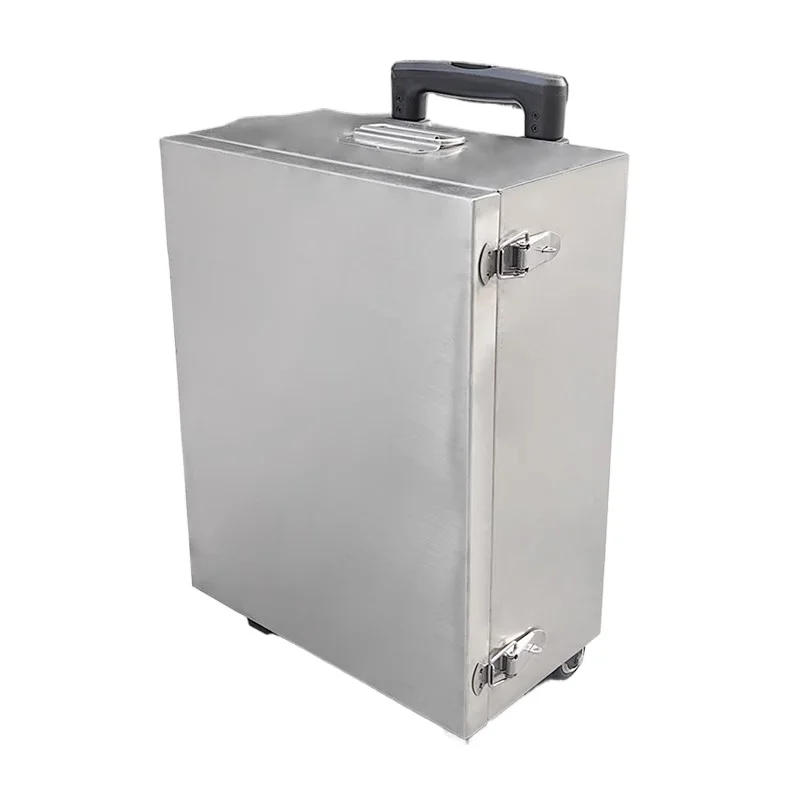 Pull Rod Toolbox Stainless Steel Multi Size Toolbox Portable Mobile Storage Box Multifunctional Lockable Tool Case with Wheels