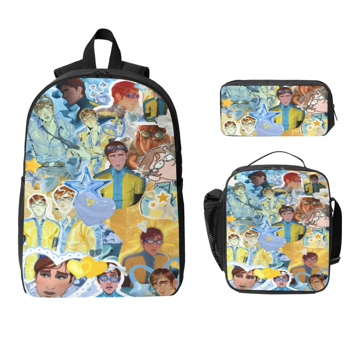 3Pcs Dispatch Game Backpack Set for Children Pen Bags Bookbag Sets with Lunch Box For School Students Knapsack