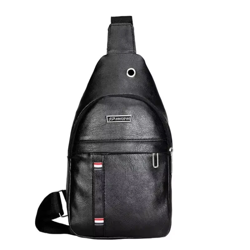 

Black PU Material Simple Retro Fashion Men Crossbody Bag Sling Bag