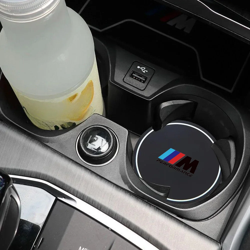 2Pcs Car Coaster Water Cup Bottle Holder Anti-slip Pad Mat Silica Gel For BMW 3 M M3 M5 F10 X1 X3 X5 Performance car accessories