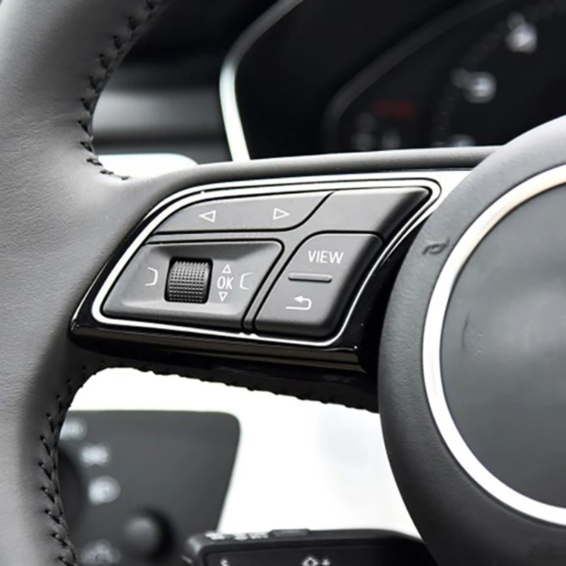 

Портативные автомобильные кнопки на руль, наклейки на накладку для Q3 Q5 A1 A3 8V A4 B9 B8 A5 A7 2018, высокая версия, Стайлинг автомобиля