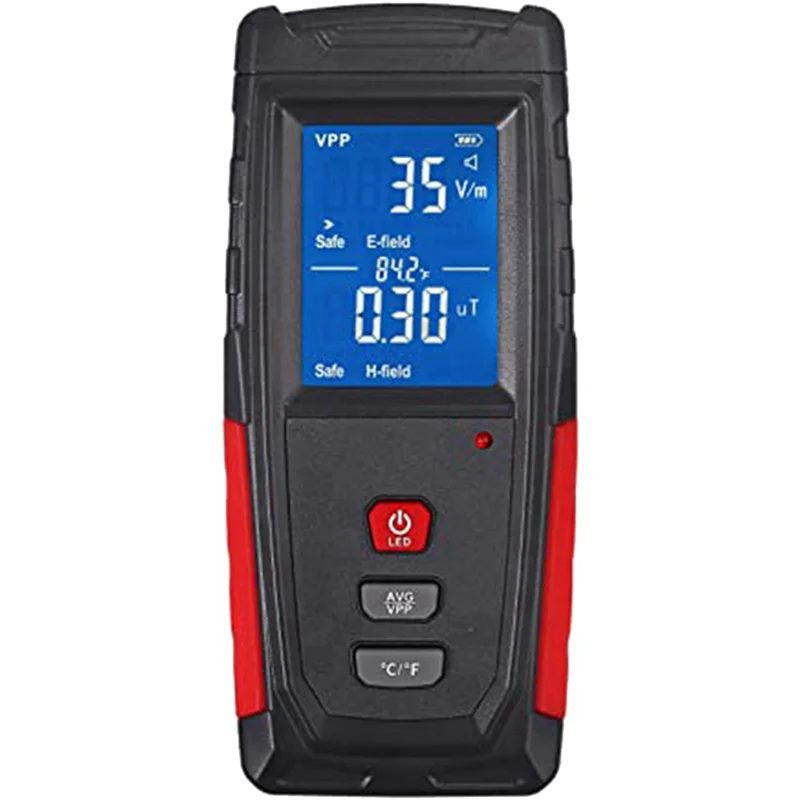 【VENDA RÁPIDA】 1 conjunto de testador EMF de alarme de som e luz (1-1999V/M, 0,01-99,99Μt) Mini display digital LCD Sensor de radiação embutido Re