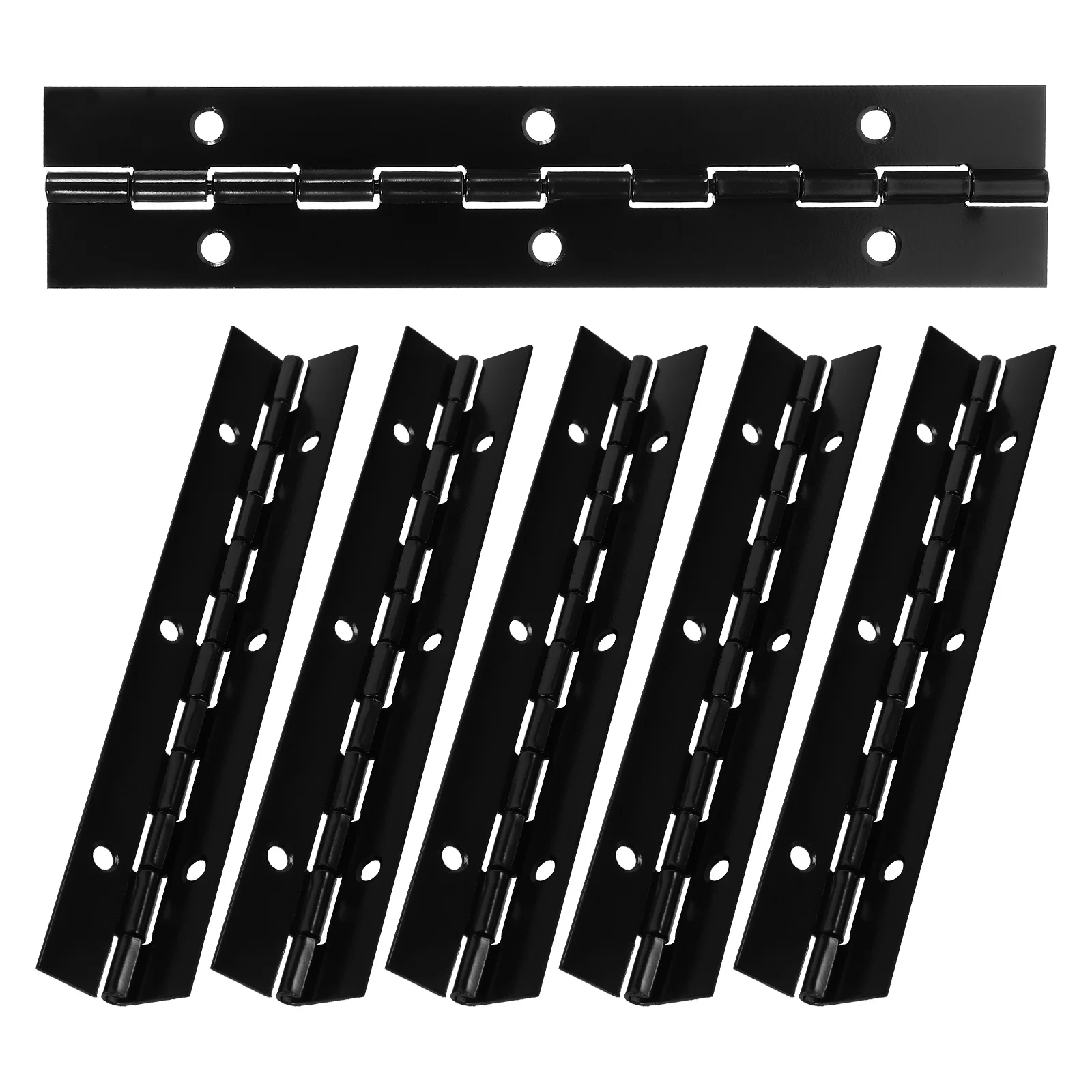 

6pcs Heavy Duty Iron Hinges 6 Inch 304 Stainless Steel Continuous Piano for Cabinets Doors Furniture Black 150x30x1mm