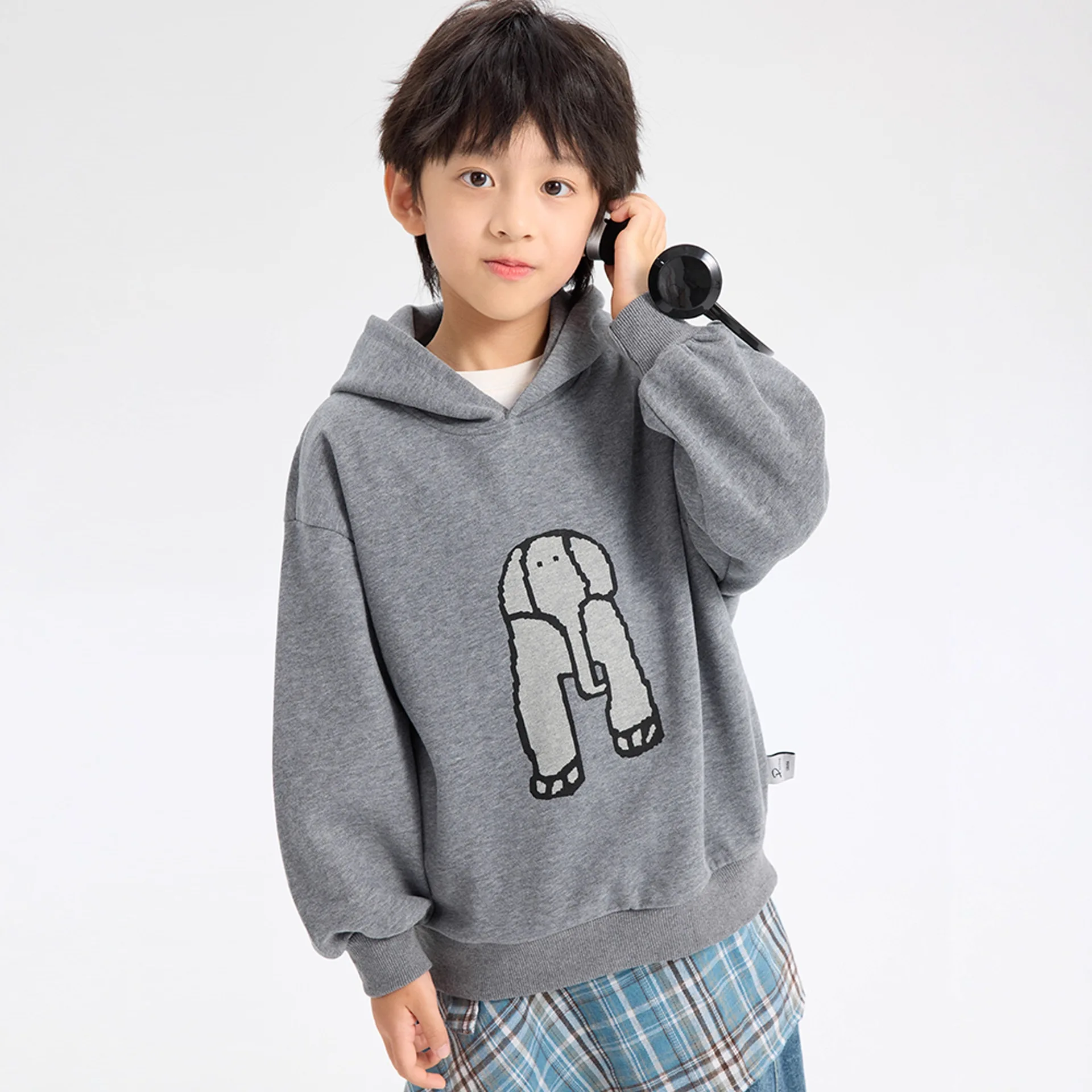 

UNITIM Toddler Boys Sweatshirt New Winter Elephant Printed Thicken Warm Kids Baby Boys Pullovers Versatile Children Boys Hoodies
