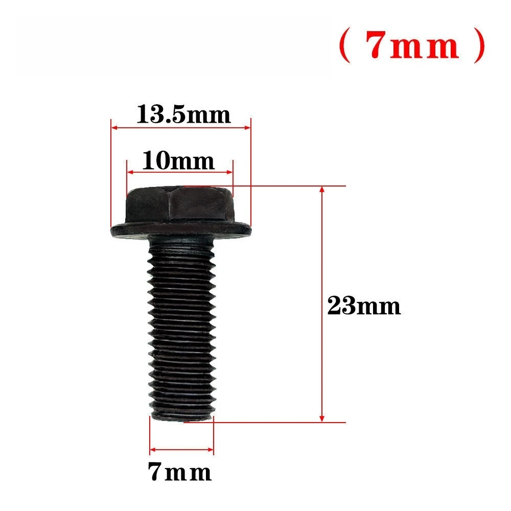 10 sztuk śrub M6/M7/M8 lewy gwint sześciokątny gwoździe kołnierzowe 21/23mm długość stal węglowa do narzędzi tnących akcesoria