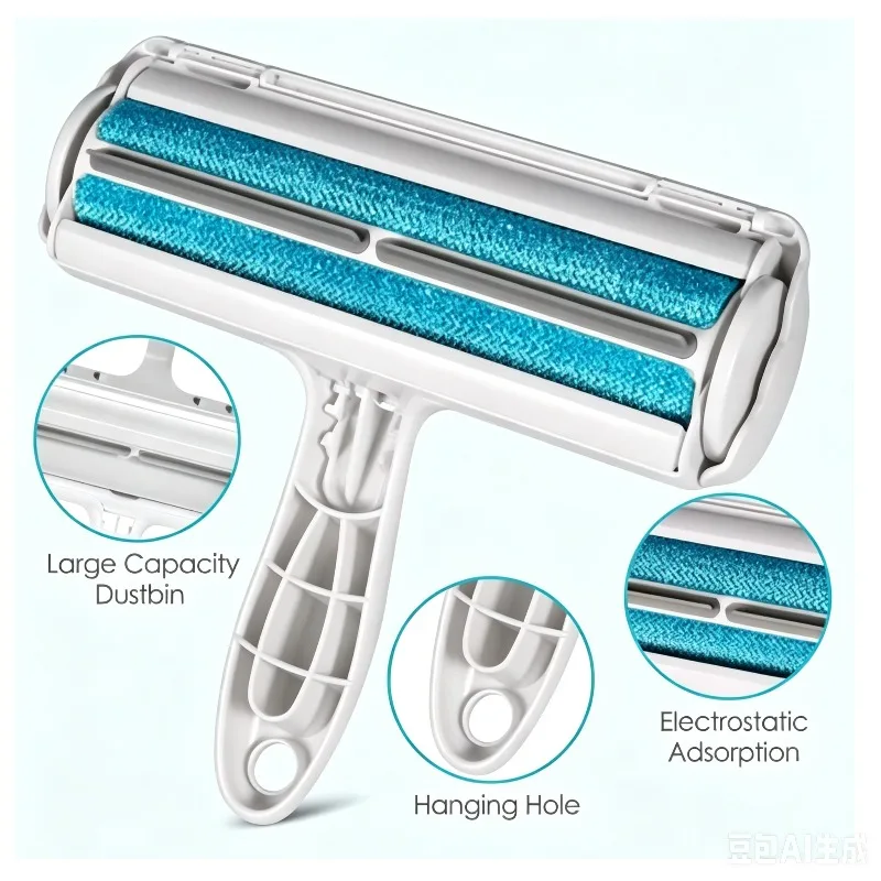 Pet Hair Remover Roller Dog Cat Fur Remover with Self-Cleaning Base Efficient Animal Hair Removal Tool Perfect for Furni