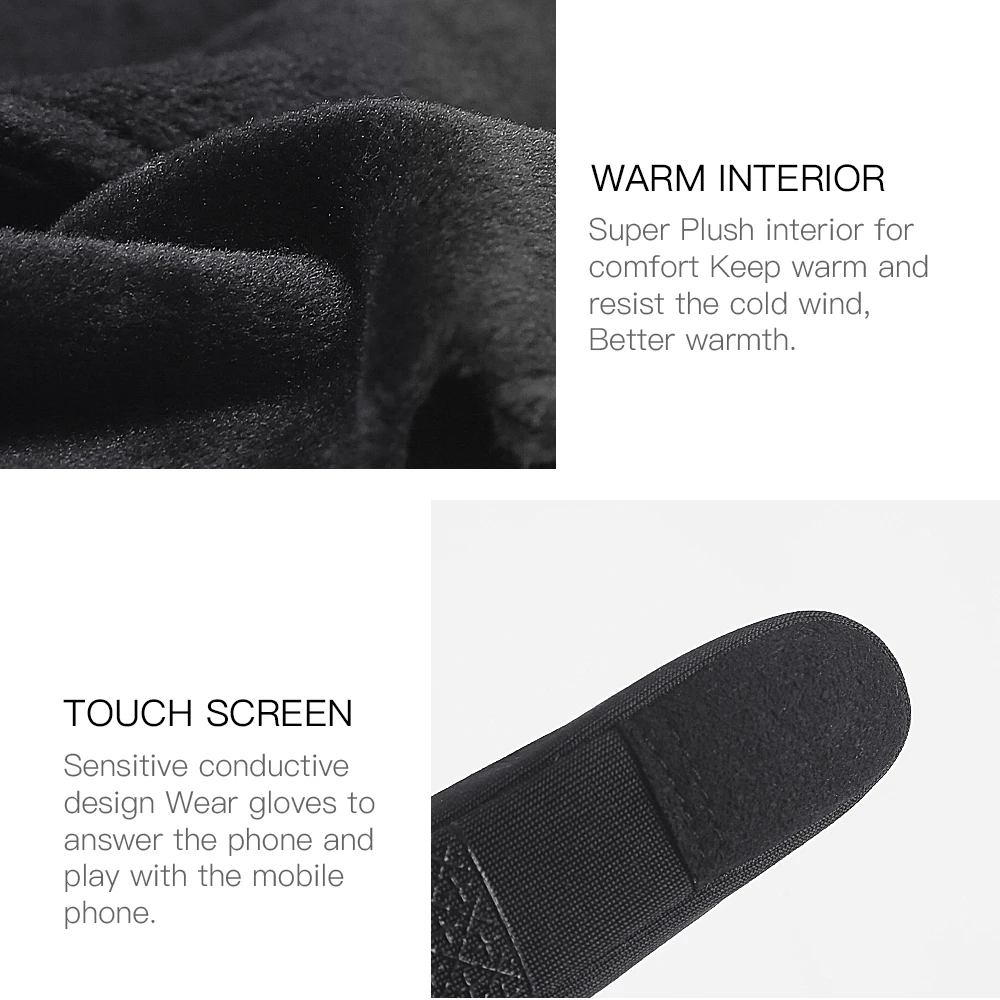Youpin-guantes de invierno cálidos para pantalla táctil, manoplas impermeables de dedo completo para ciclismo, deporte, esquí, motocicleta