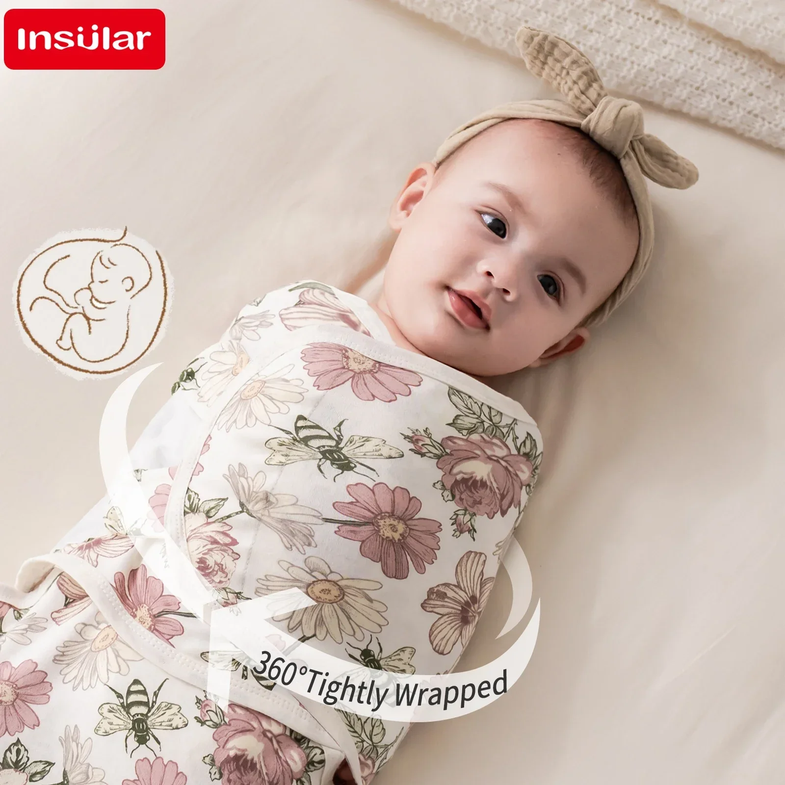 3Pcs/Set New Baby Sleep Swaddling Cloth Pure Cotton Infant Anti-Startle Towel Newborn Sleep Sacks Kid Cocoon Blankets for 4 Seas