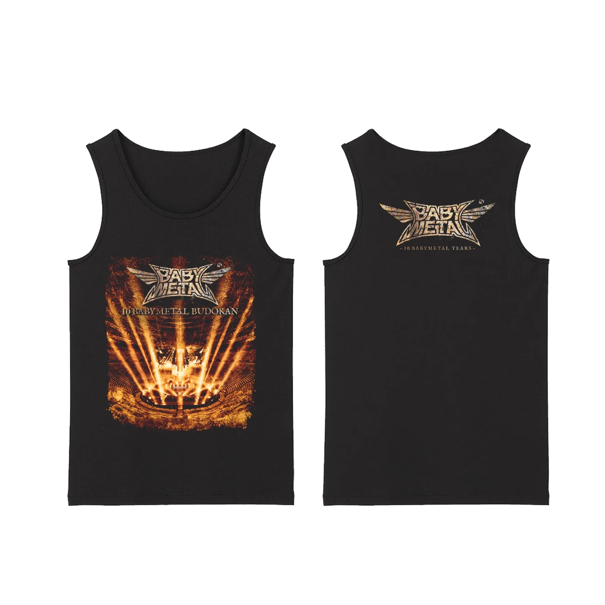 

BABYMETAL Japanese Female Metal Rock's 10th Anniversary Music Festival Outfit: Trendy and Retro Cliffed-sleeve Vest
