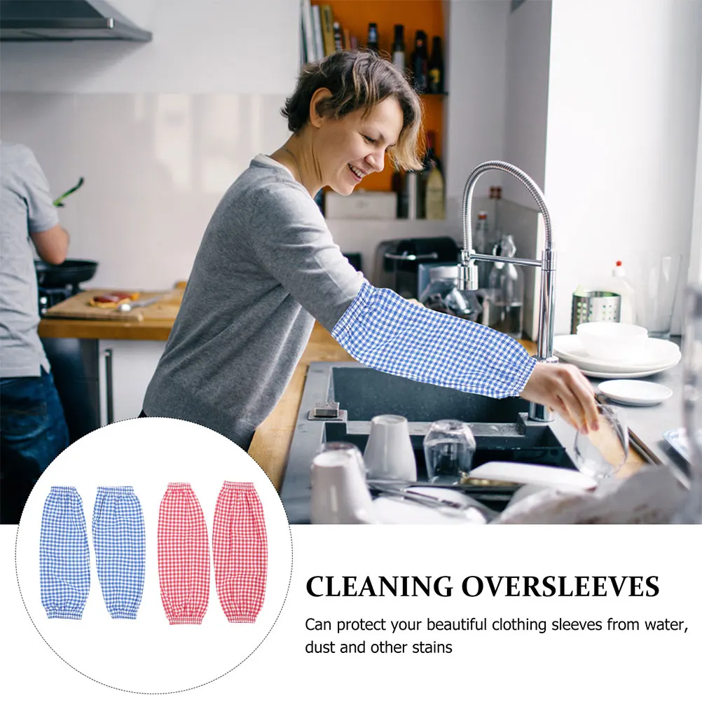 

2 Pairs Thicken Cleaning Sleeves Man Reusable Cotton Linen Women Cooking for Oven
