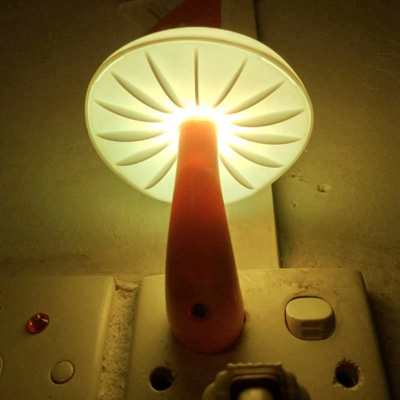 ABRE-4 Pack Plug In Night Light، أضواء ليلية LED على شكل فطر للأطفال والكبار وغرفة النوم والحمام والممر