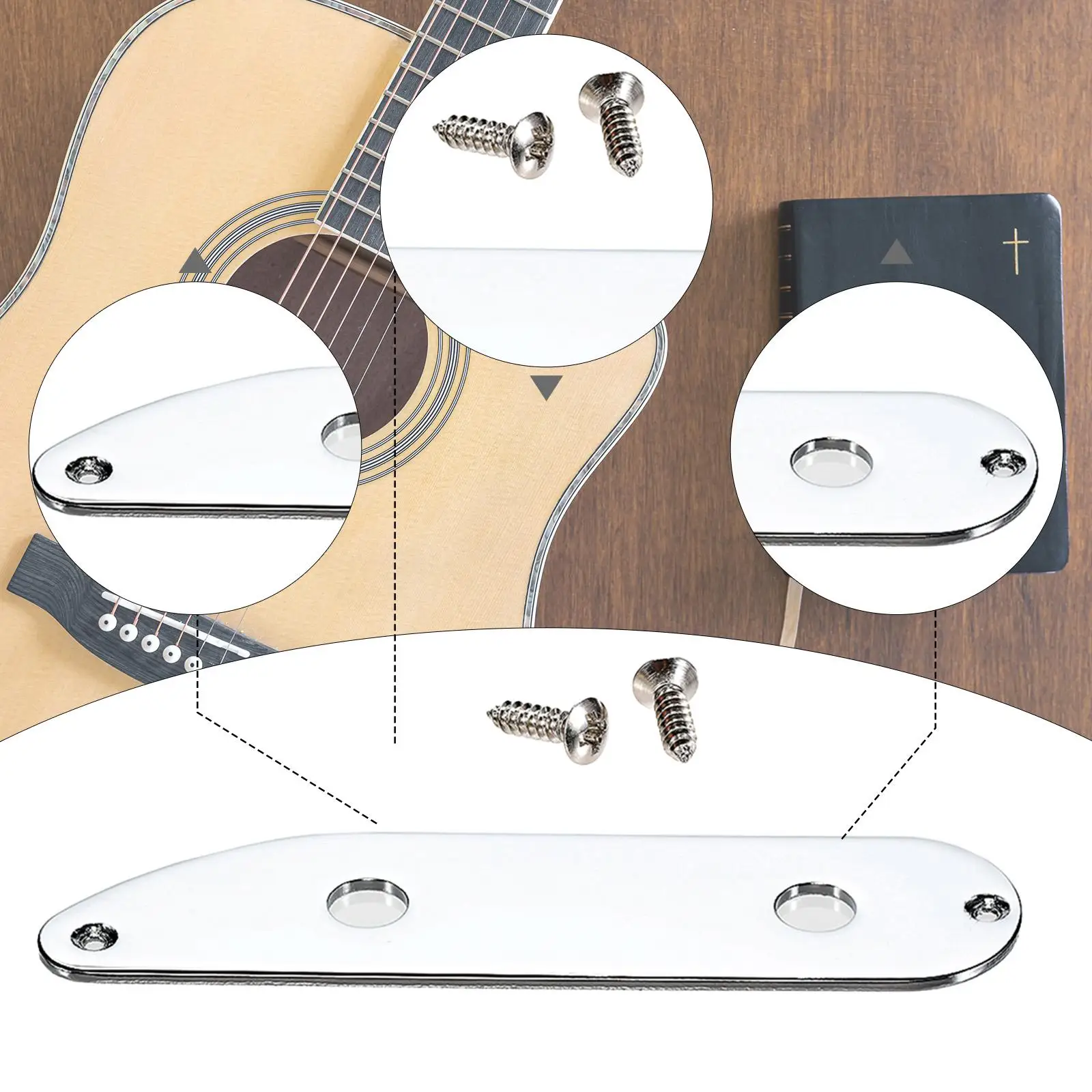 Placa de controle de guitarra baixo peças de substituição de baixo de 4,57 polegadas de comprimento