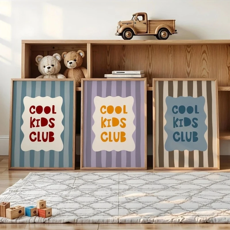 Aqua Sports Club - Modern Cartoon Cool Kids Club Wall